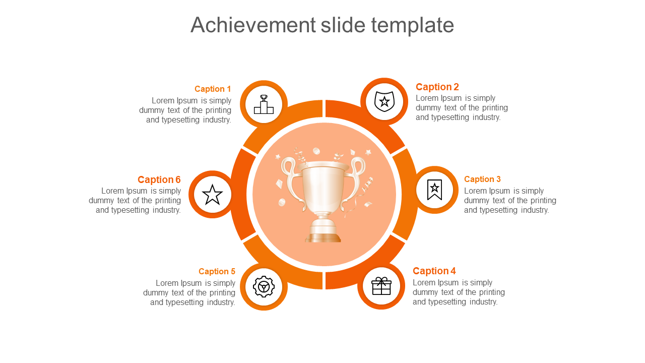 Free - Use Achievement Slide Template In Orange Color Slide